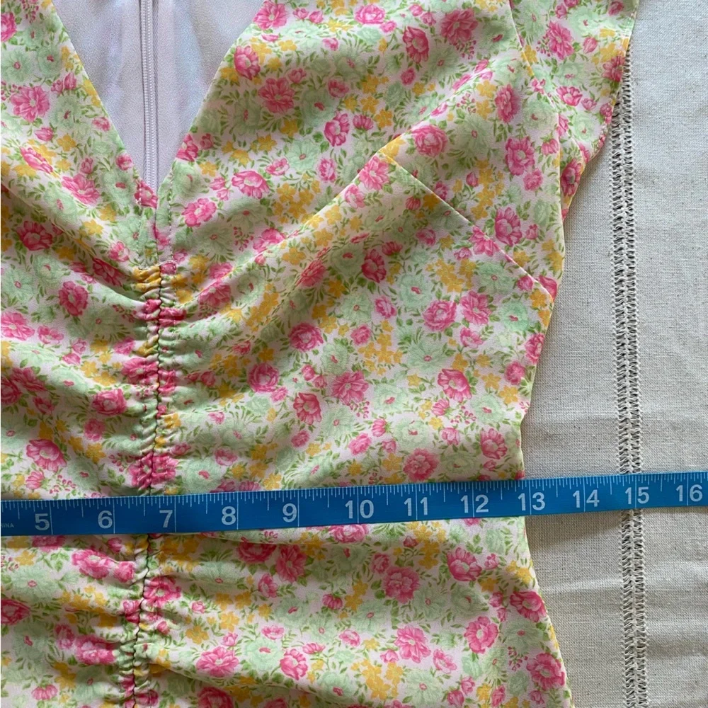 REVOLVE Majorelle Elaine Midi Dress Floral Pink Lemonade Multi XS - Picture 13 of 16